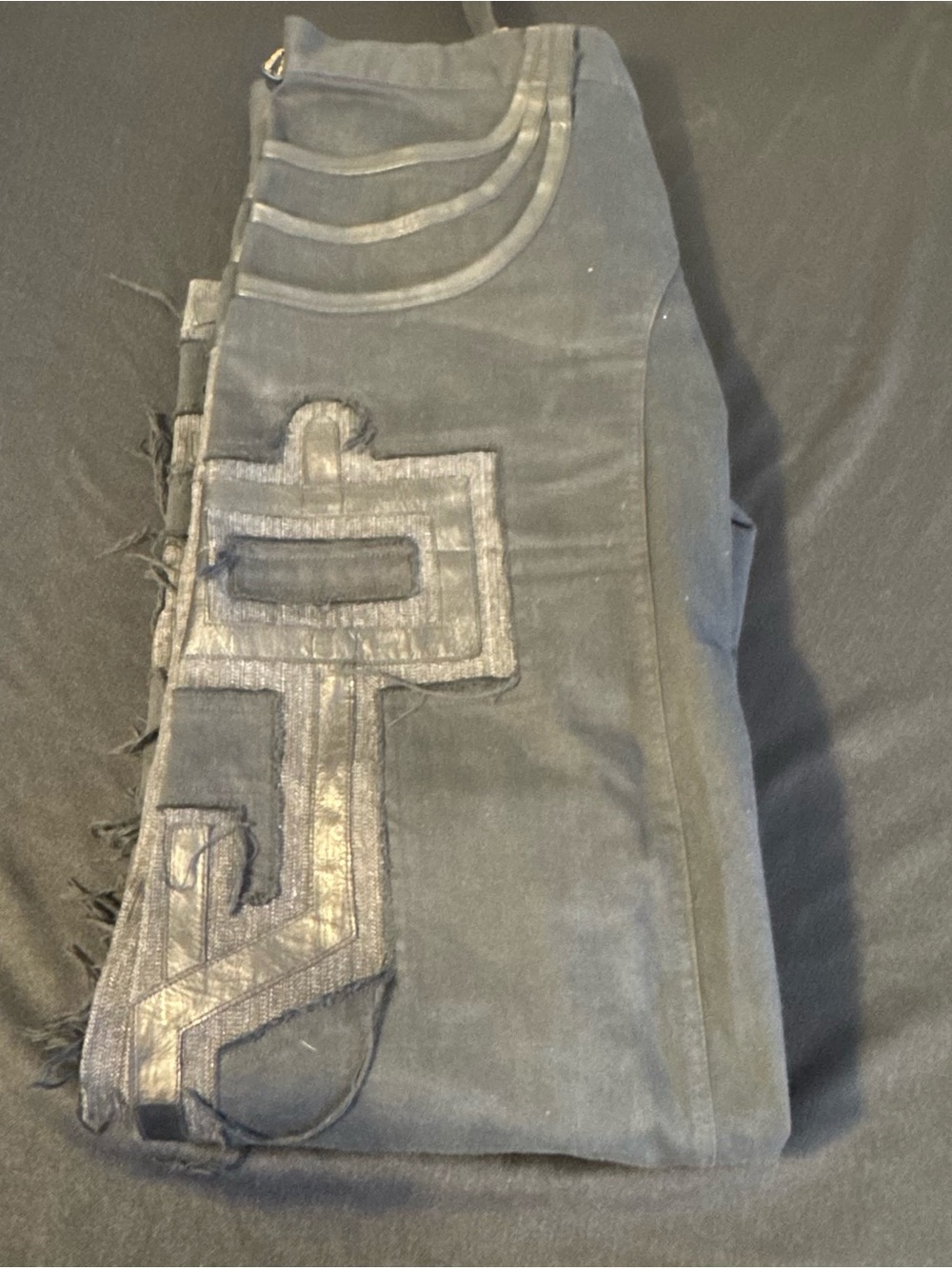 A.D 2013 Black Avant-Garde Designer Patchwork Pants Distressed Size 34 - 38